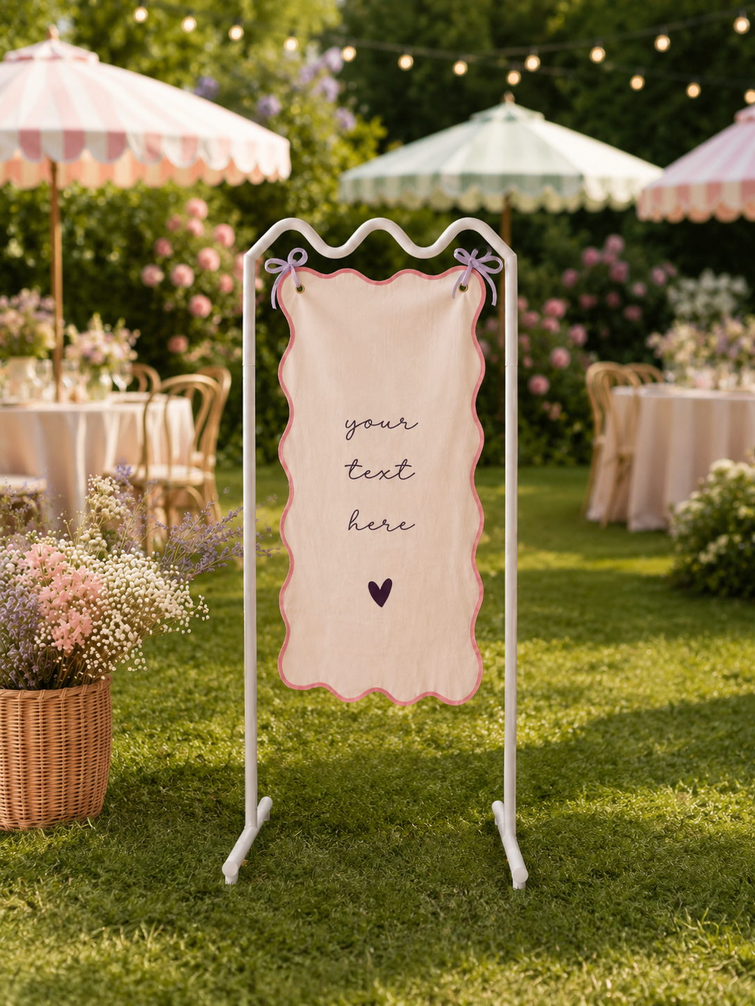 Wavy Scalloped Linen Sign