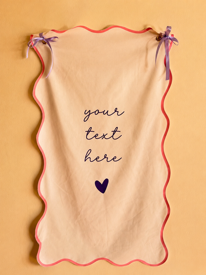 Wavy Scalloped Linen Sign